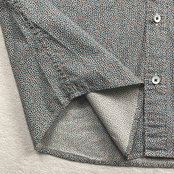 Rodd & Gunn Sports Fit Micro Pattern Short Sleeve Button Up (White/Blue/Orange) - Picture 10 of 16